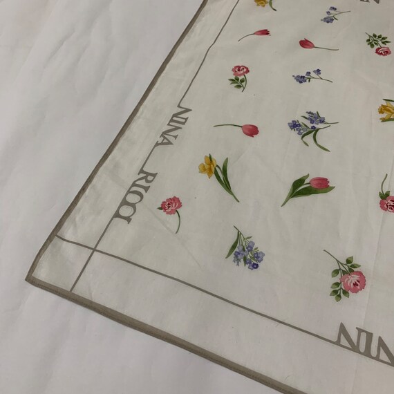 NINA RICCI scarf flower design.. handkerchief ban… - image 8