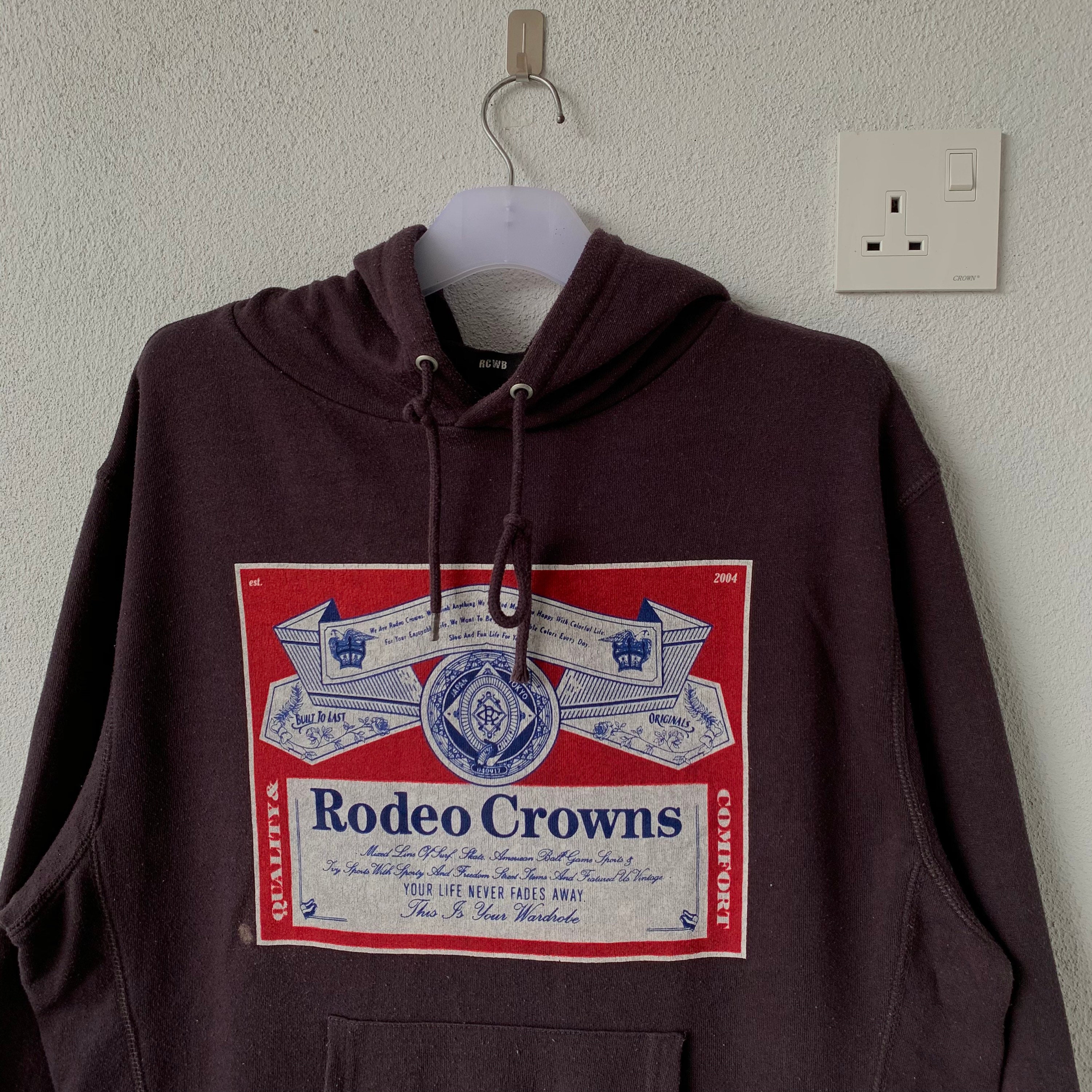 RODEO CROWNS Hoodie Spell Out Big Design.. Japanese Brand