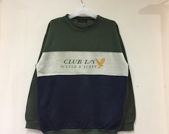 Vintage Lyle & Scott Embroidered Sweatshirt - Club L/S - Size L