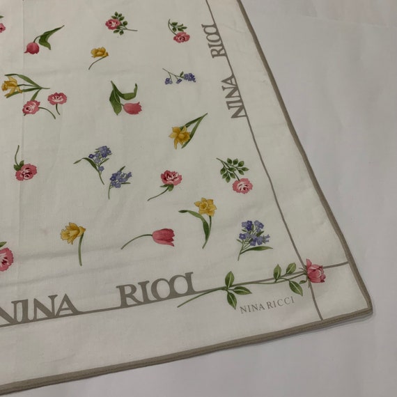 NINA RICCI scarf flower design.. handkerchief ban… - image 7