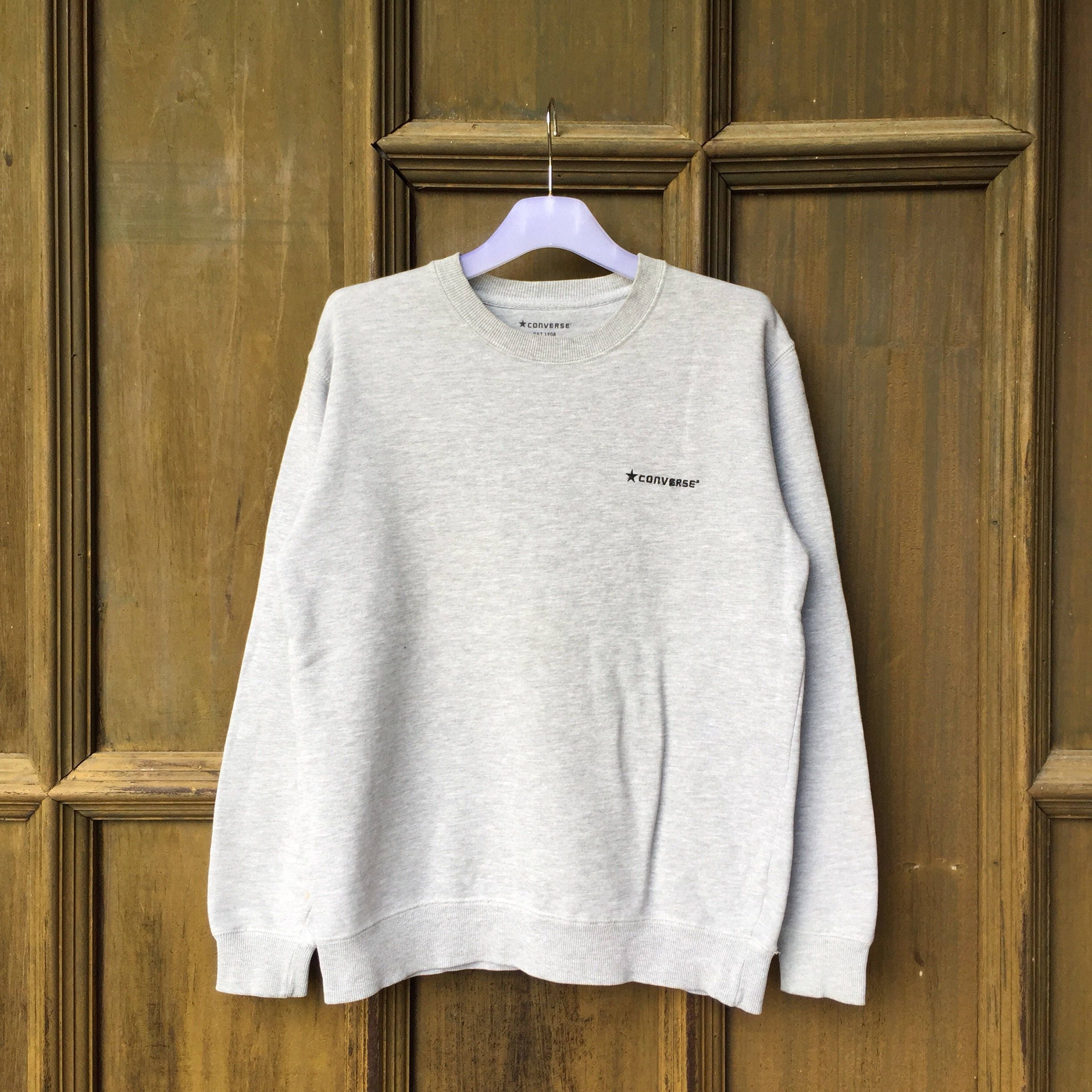 CONVERSE Sweatshirt Spellout Embroidered Small Logo Vintage