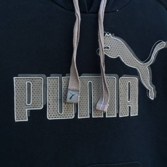 PUMA hoodie spell out embroidered big logo.. vint… - image 3