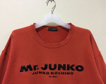 ヴィンテージ JUNKO KOSHINO スウェットシャツ：Mr Junko Big ロゴ