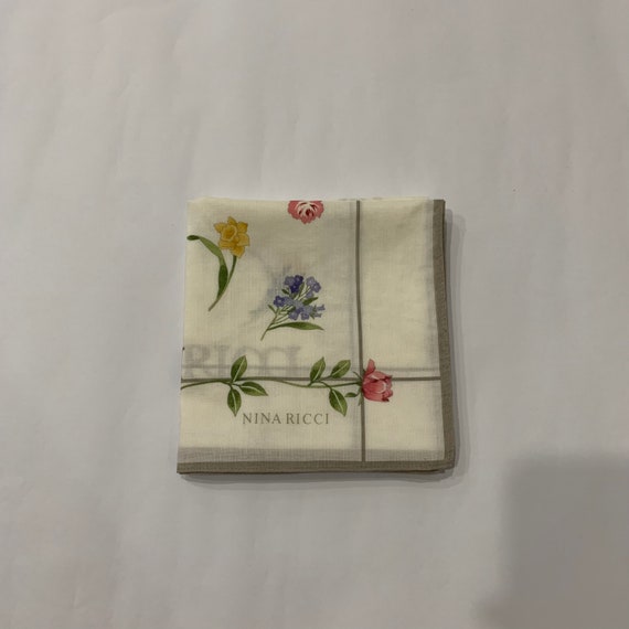 NINA RICCI scarf flower design.. handkerchief ban… - image 5