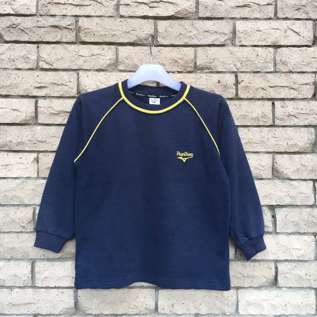 Vintage MIZUNO RUNBIRD Sweatshirt Embroidered Small Logo