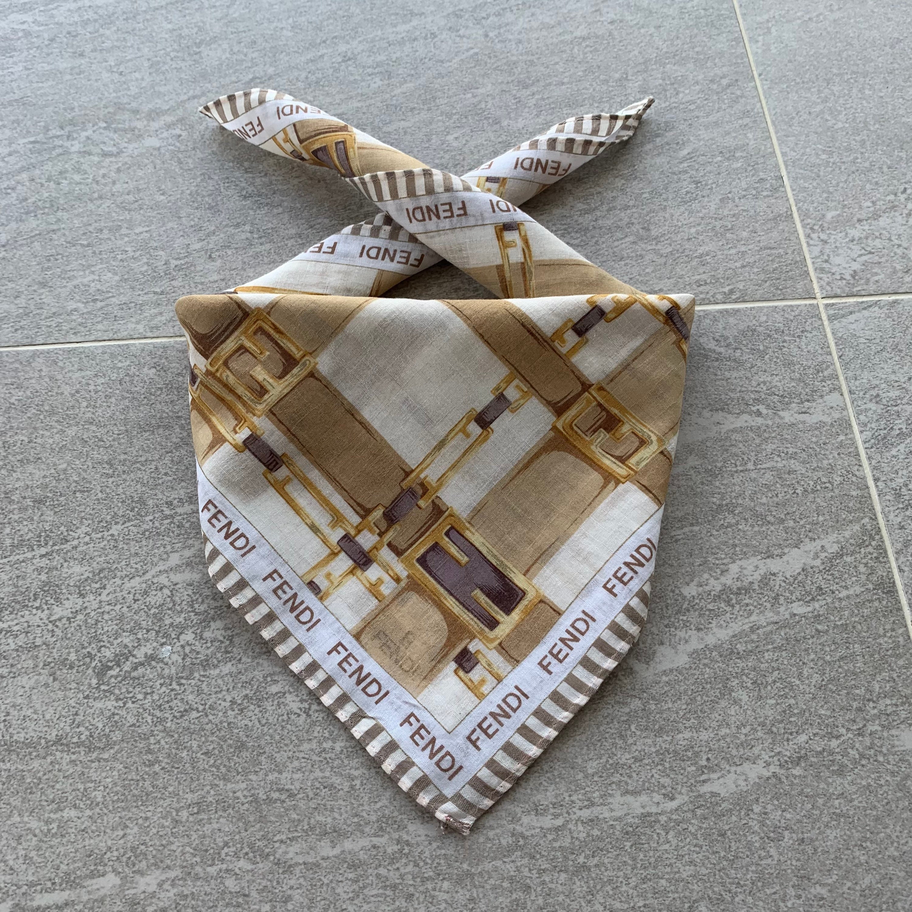 FENDI Handkerchief Bandana Handky. Italian Designer. Vintage Handky Etsy