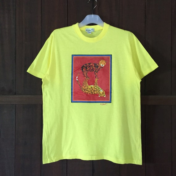 ワイルドスミス　Tシャツ絵画 ヴィンテージ ブライアン・ワイルドスミス チーター絵画Tシャツ