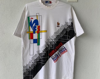 Vintage France Football T-Shirt: Equipe de France, Size L