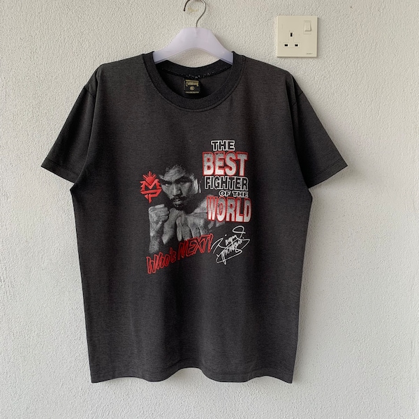 MANNY PACQUIAO t shirt. the best fighter of the world.. pacman.. size L