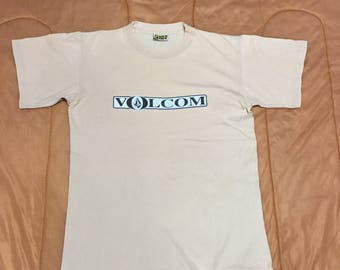 Vintage 90s VOLCOM T-shirt: Big Logo Skateboard Tee, Size M - Etsy