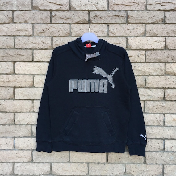 PUMA hoodie spell out embroidered big logo.. vint… - image 1