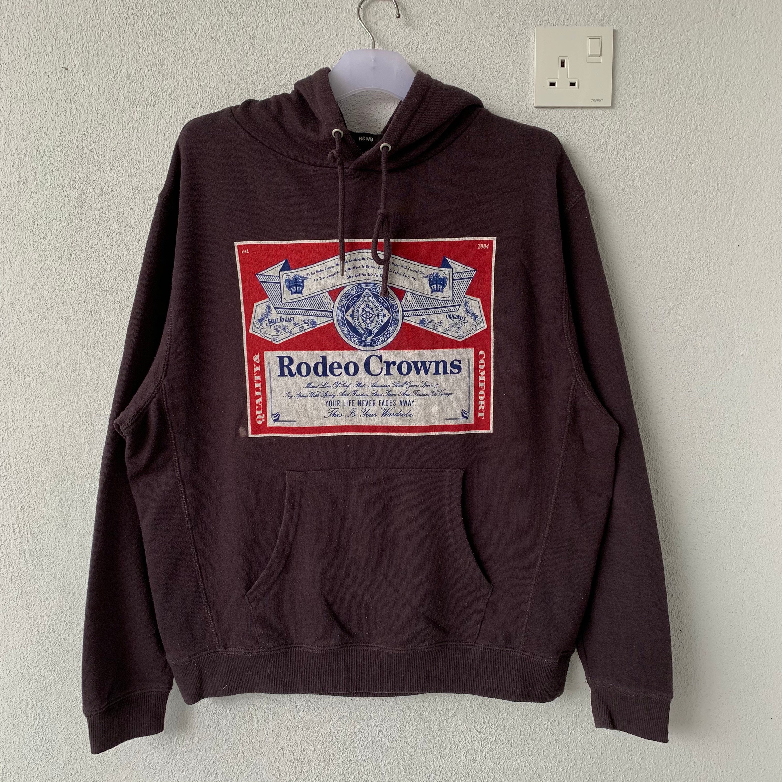 RODEO CROWNS Hoodie Spell Out Big Design.. Japanese Brand