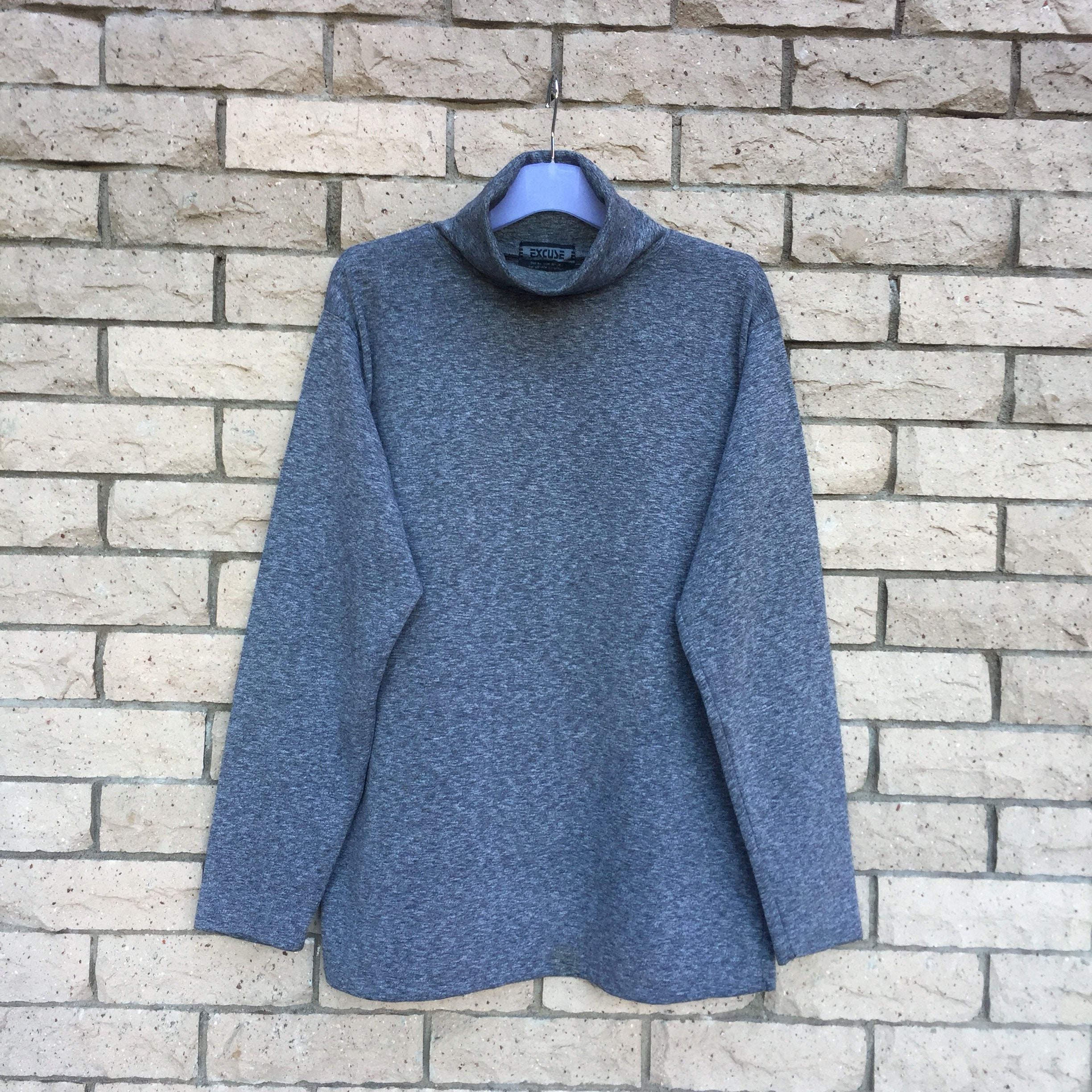 EXCUSE Sweatshirt Plain Color.. Dark Gray.. Vintage EXCUSE Sweatshirt Plain Color.. Dark Gray.. Vintage