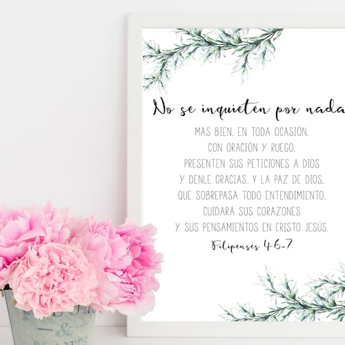 Bible Verse Prints Spanish Bible Verse Dorm Wall Art Etsy