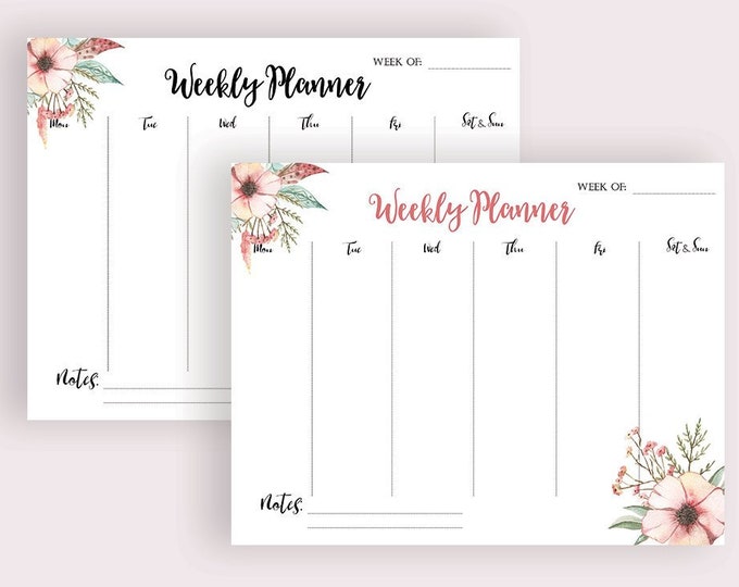 Weekly Planner Pages, Weekly Agenda, Wo1P Happy Planner Printables