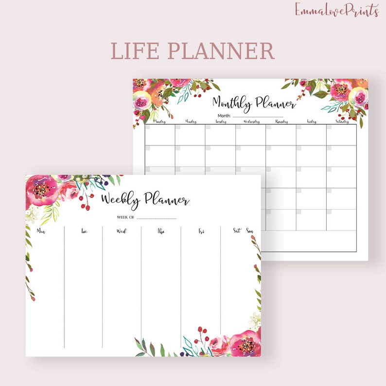 Life Planner Printable Big Happy Planner Inserts Daily Planner Etsy
