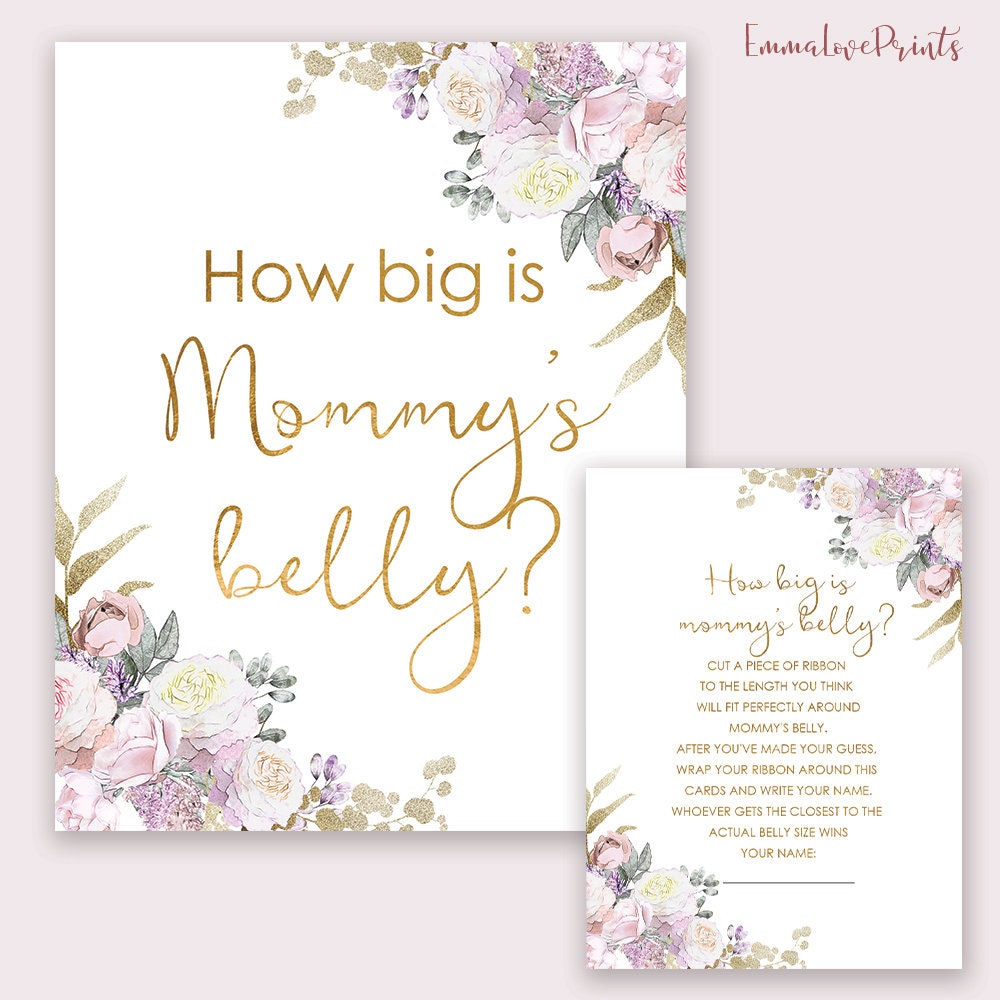 How Big Is Mommy S Belly Game Printable Baby Shower Games Guess
