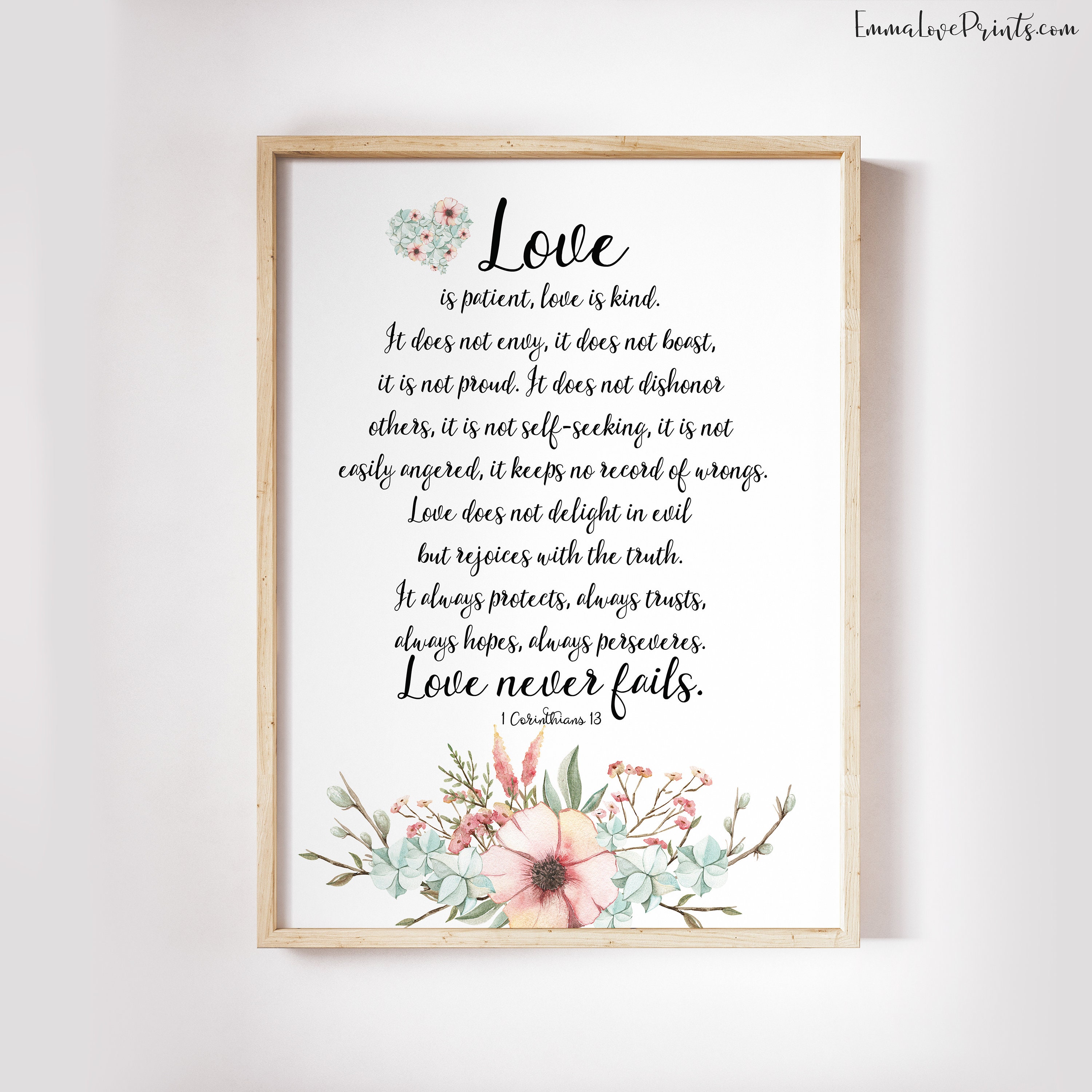 1 Corinthians 13 Love Is Patient Scripture Signs Bible Etsy
