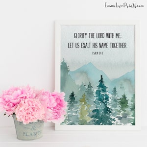 Bible Verse Prints Printable Psalm 34 Christian Wall Art - Etsy