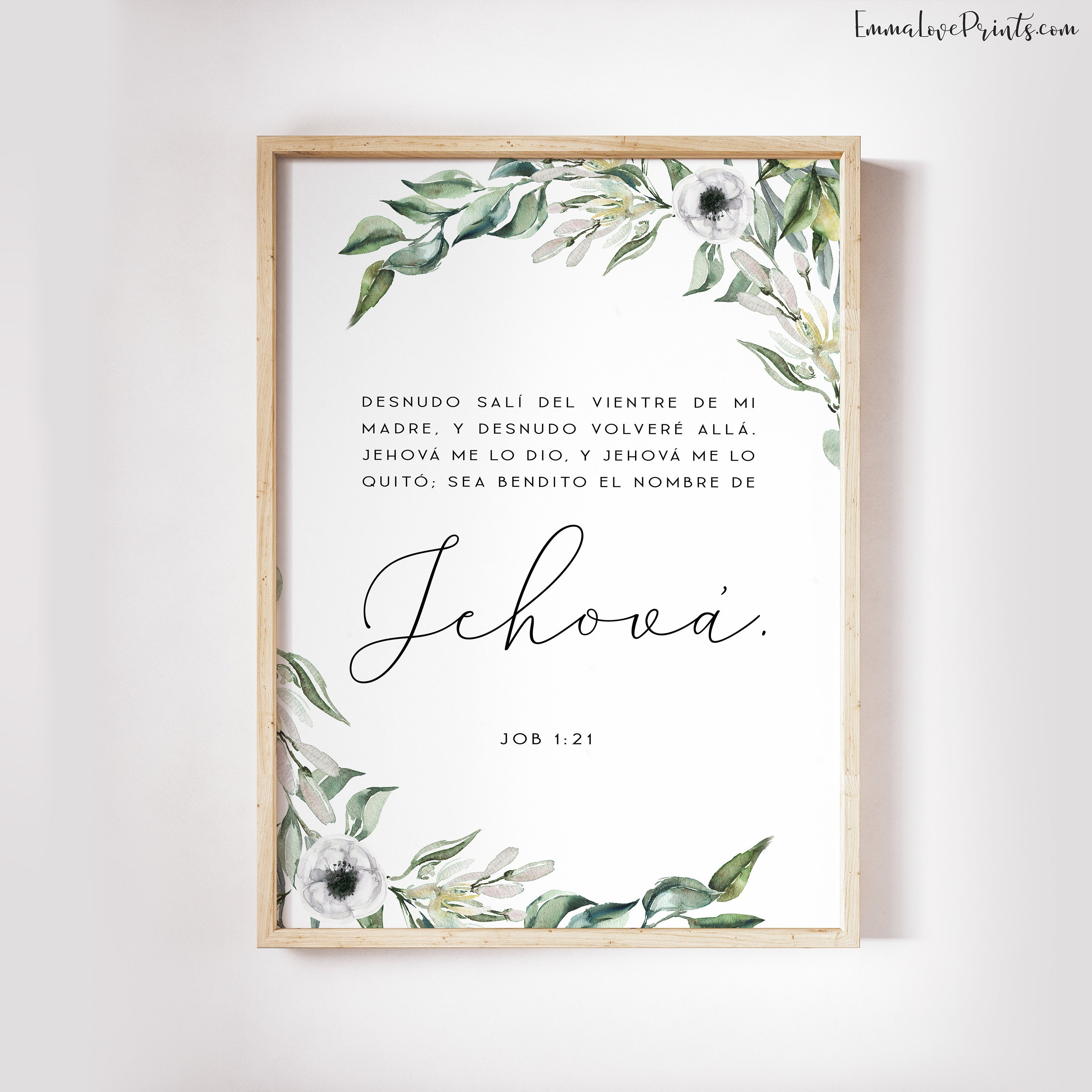 Spanish Bible Verse Job 121 Bible Quote Print Scriprture Etsy