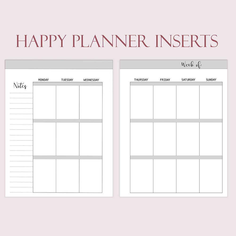 happy-planner-inserts-printable-weekly-insert-weekly-planner-etsy
