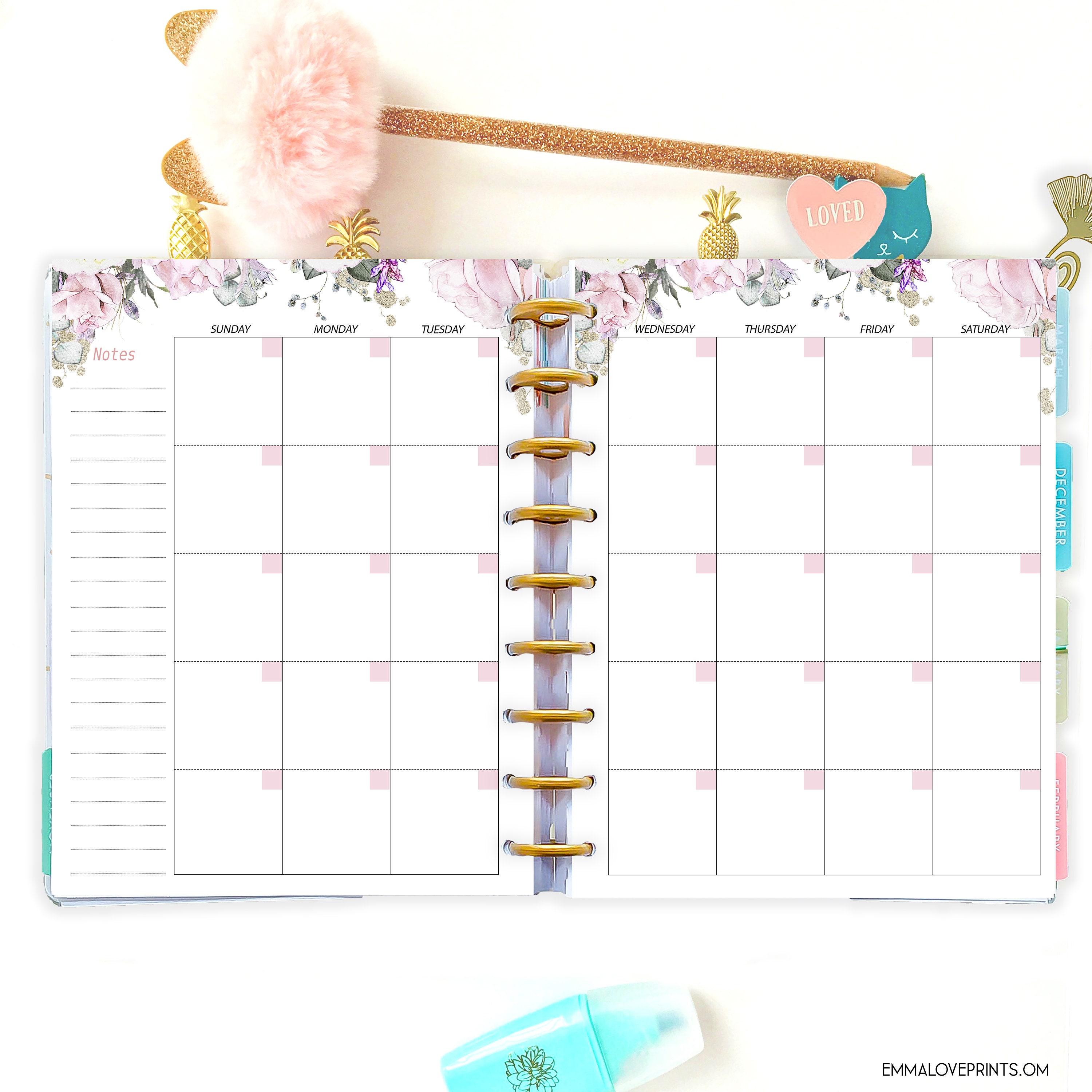 Monthly Planner Made To Fit Happy Planner Inserts M02P Monthly Calendar 2022