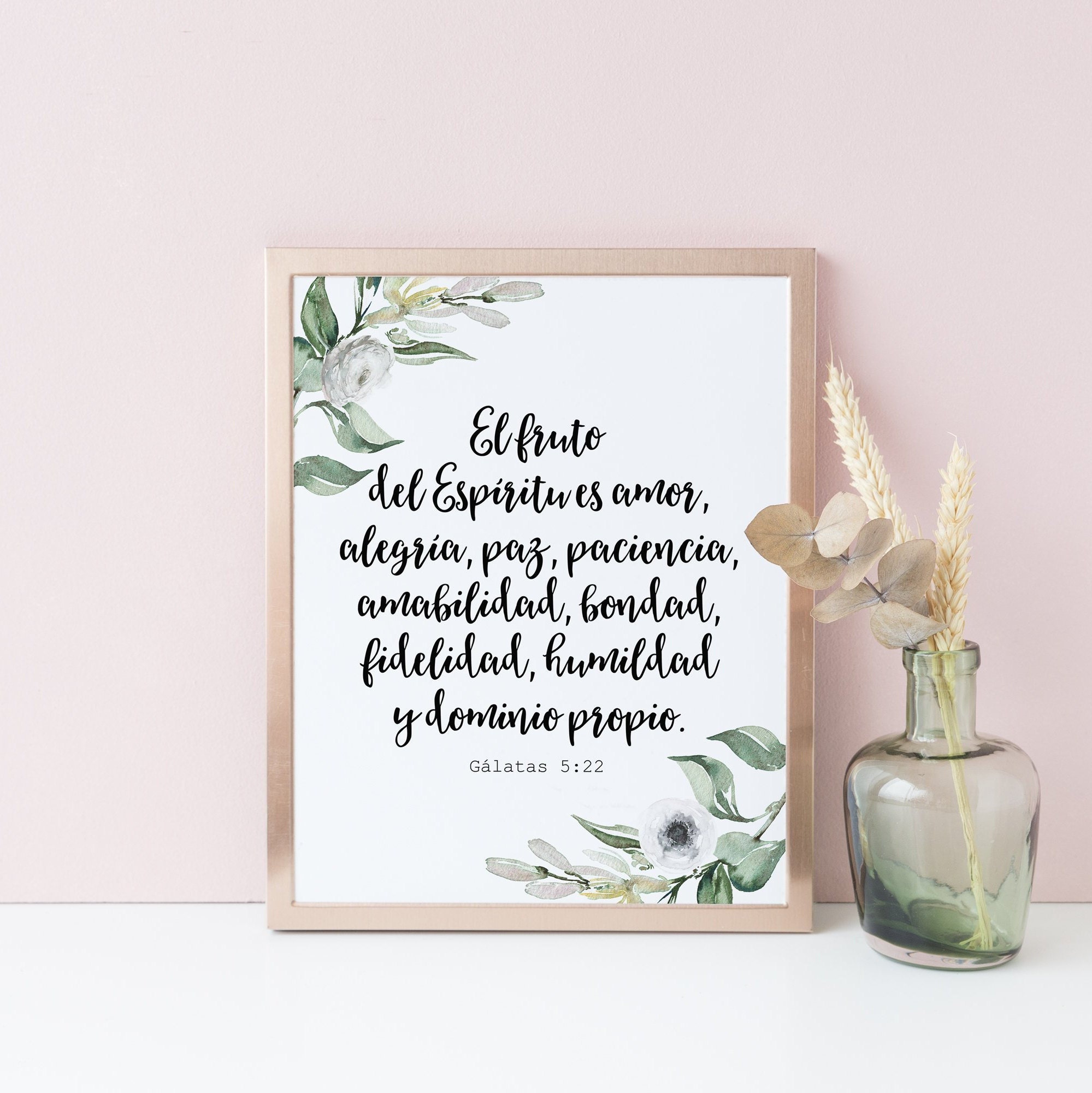 Bible Verse Print Spanish Print the Fruit of the Spirit is Etsy