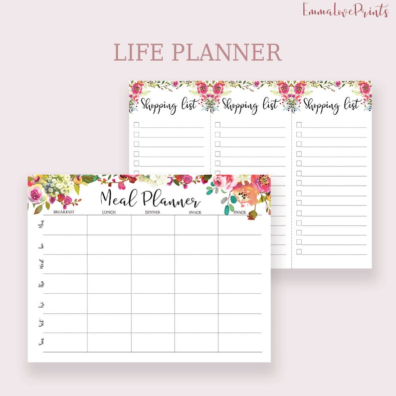 Life Planner Printable Big Happy Planner Inserts Daily Planner Etsy