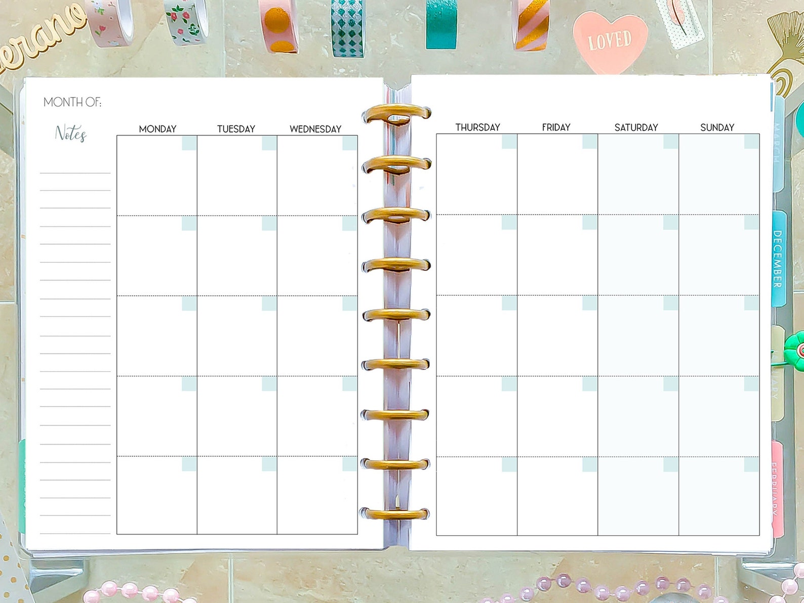 Monthly Planner Printable Made to Fit Classic Happy Planner - Etsy