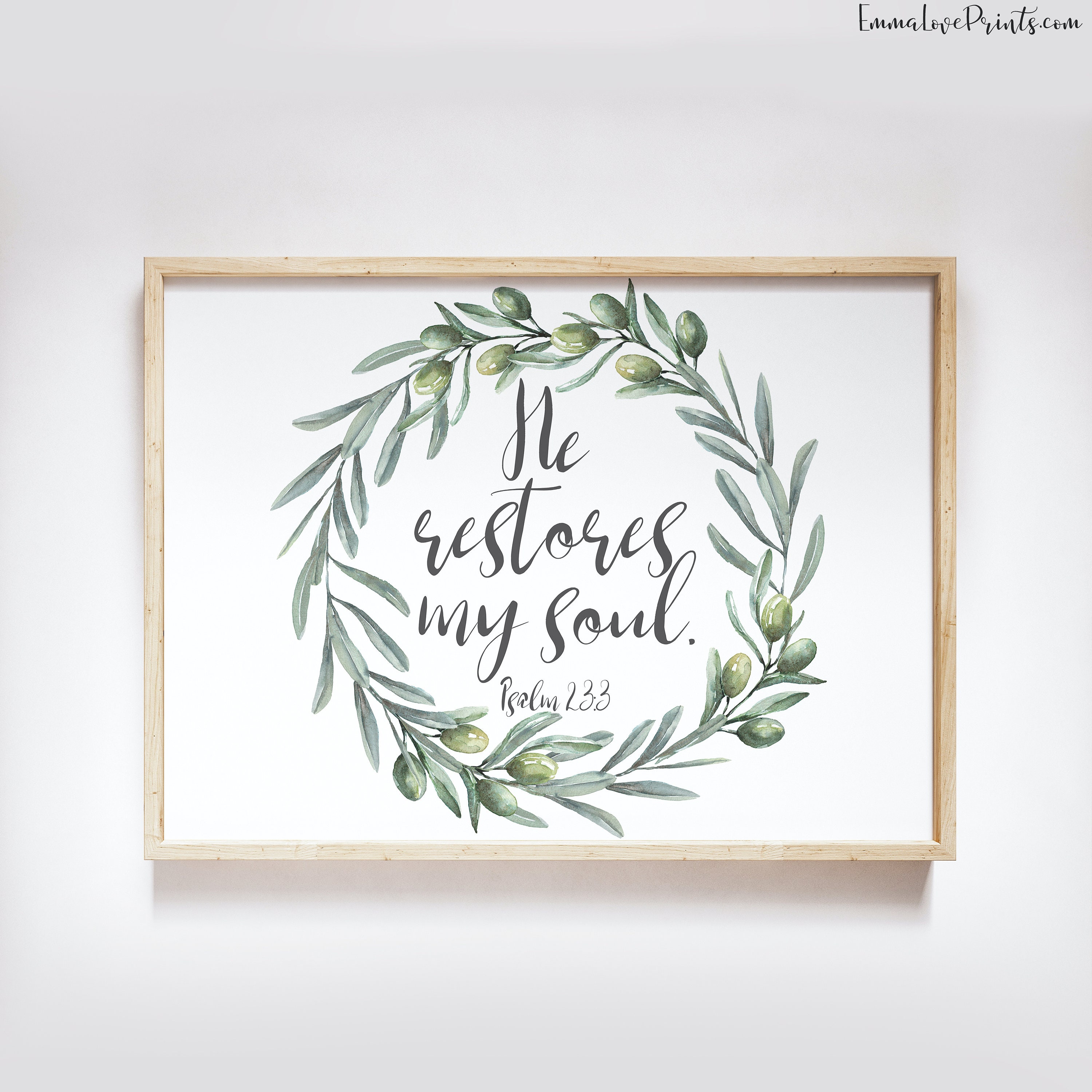 Bible Verse Wall Art Print Large wall art Olive Print Psalm Etsy