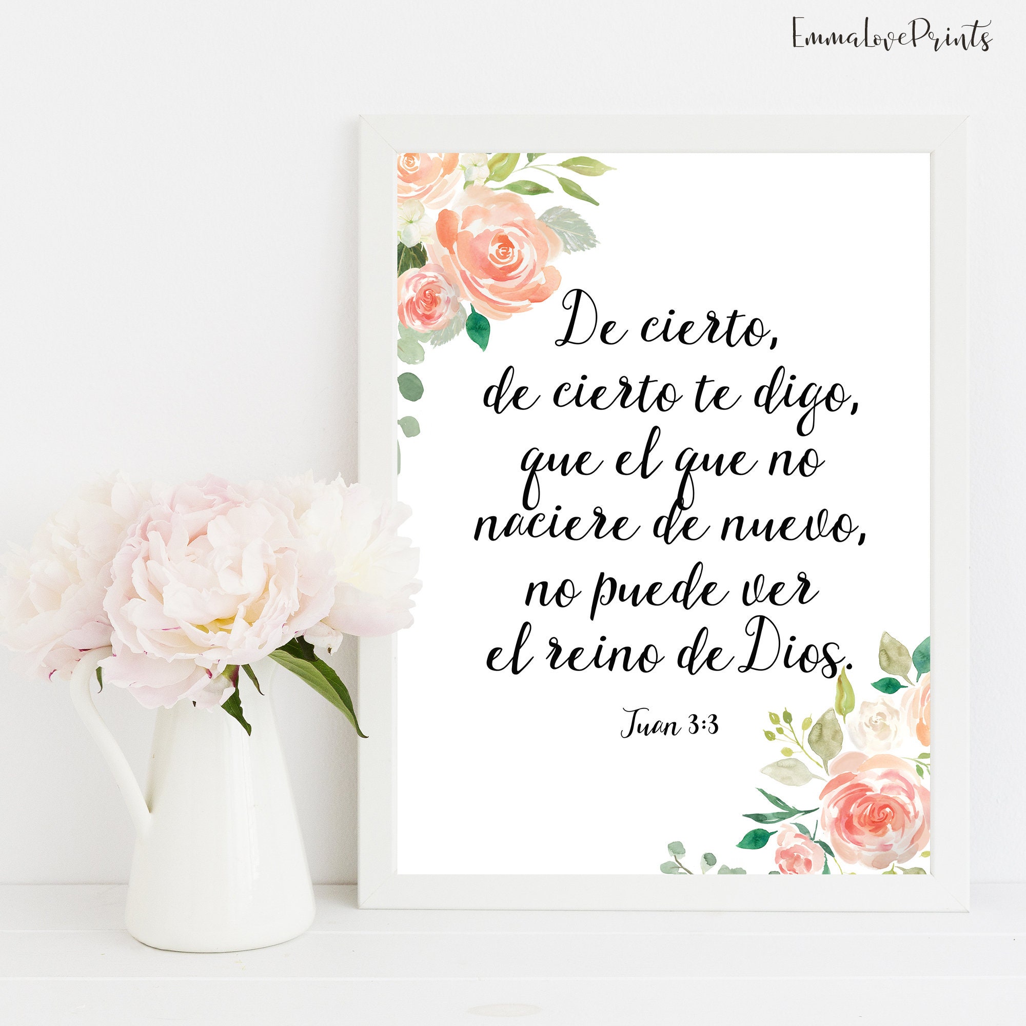 Spanish Print Bible Verse Prints Spanish Wall Art Print Etsy