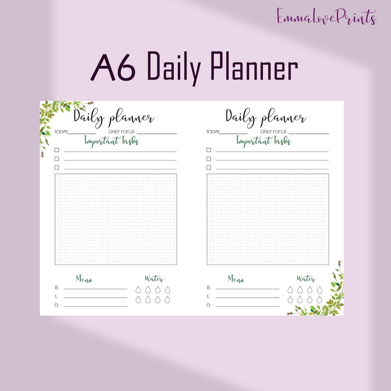 A6 Planner Inserts A6 TN Inserts Daily Planner Pages Do1p Etsy