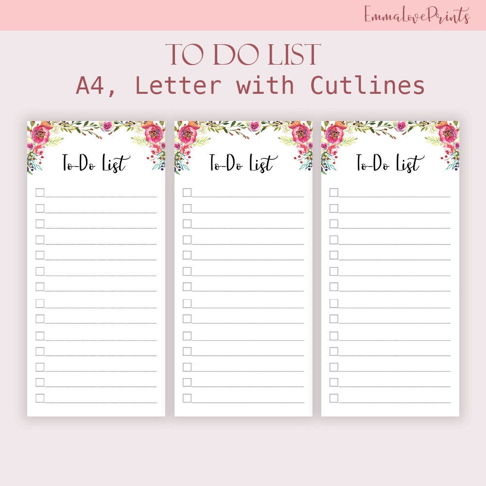 to do list printable organization floral planner instant download