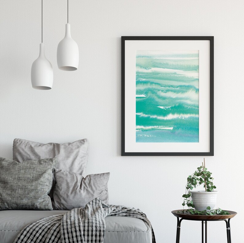 Large Abstract Art Print Abstract Wall Art Turquoise Wall Etsy