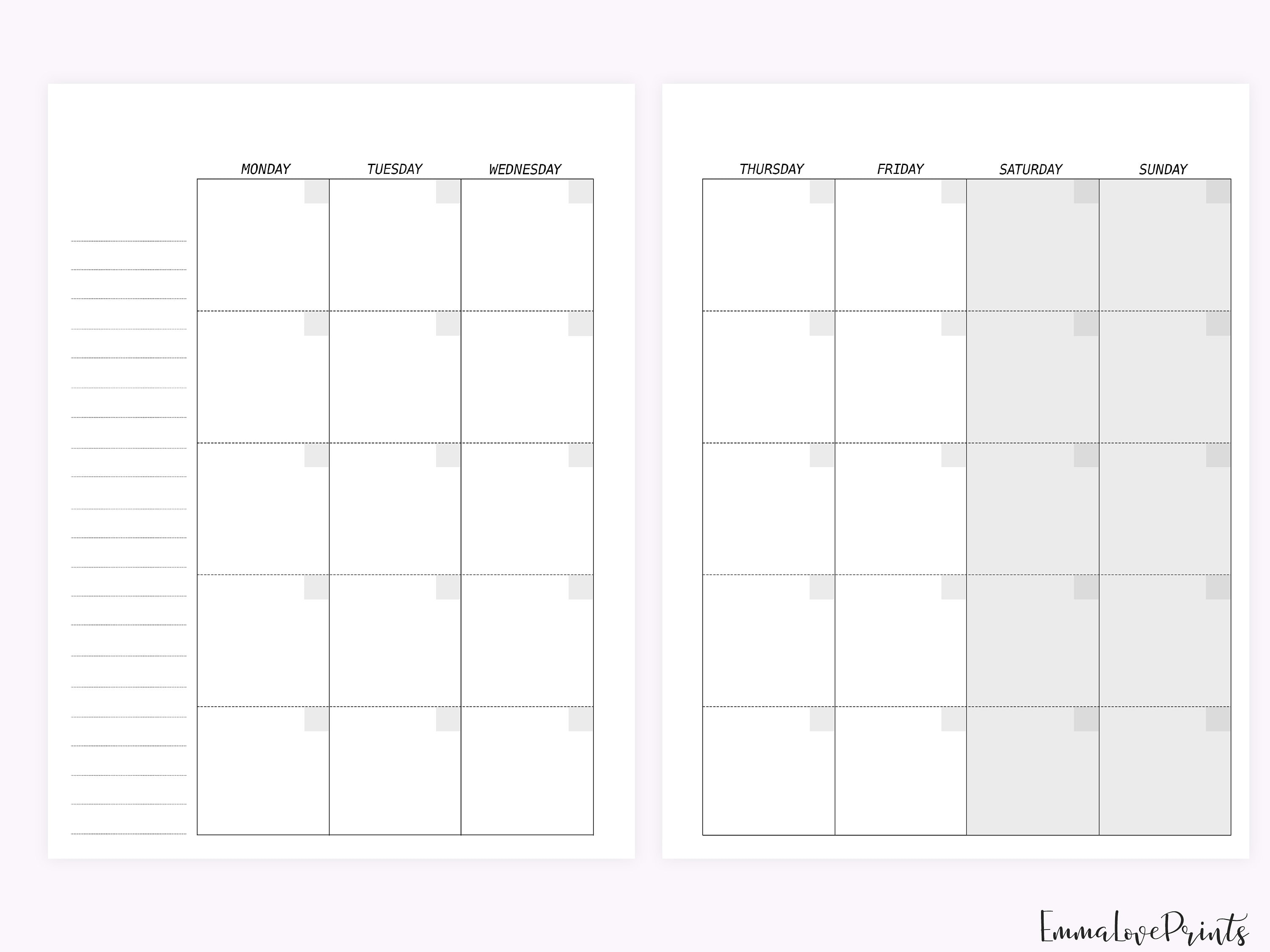 monthly planner month on two pages happy planner inserts printable