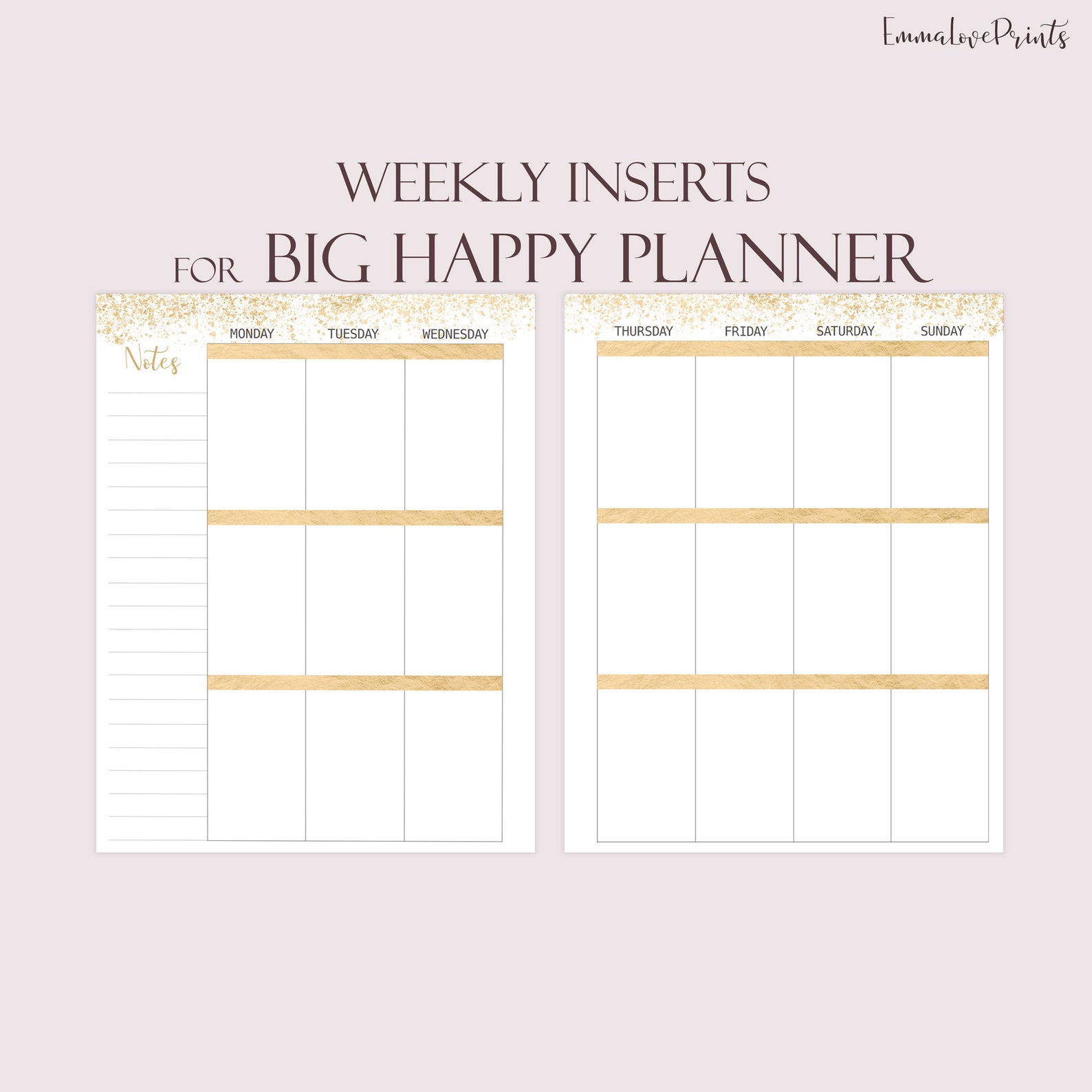 Big Happy Planner Inserts Big Happy Planner Refills Weekly Etsy