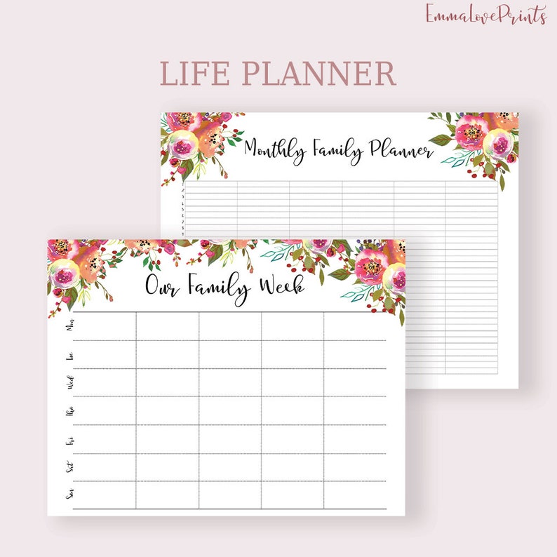 Life Planner Printable Big Happy Planner Inserts Daily Planner Etsy
