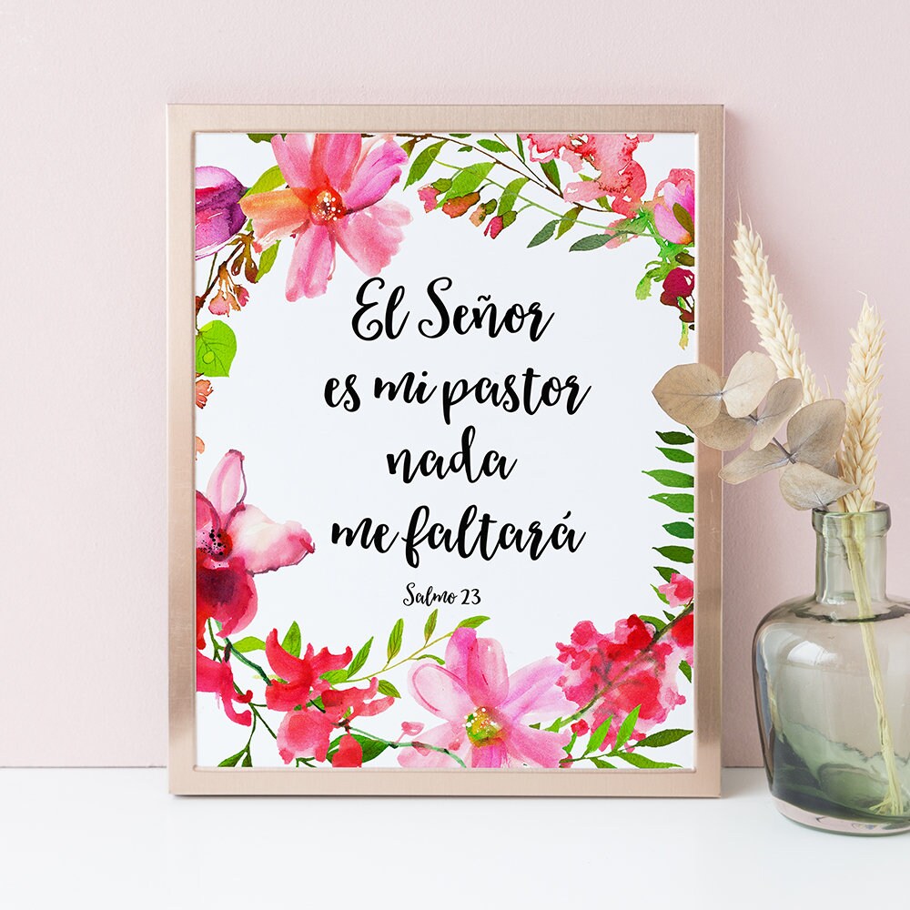 Spanish Bible Verse Wall Art Spanish Quotes Print Salmo 23 Nursery