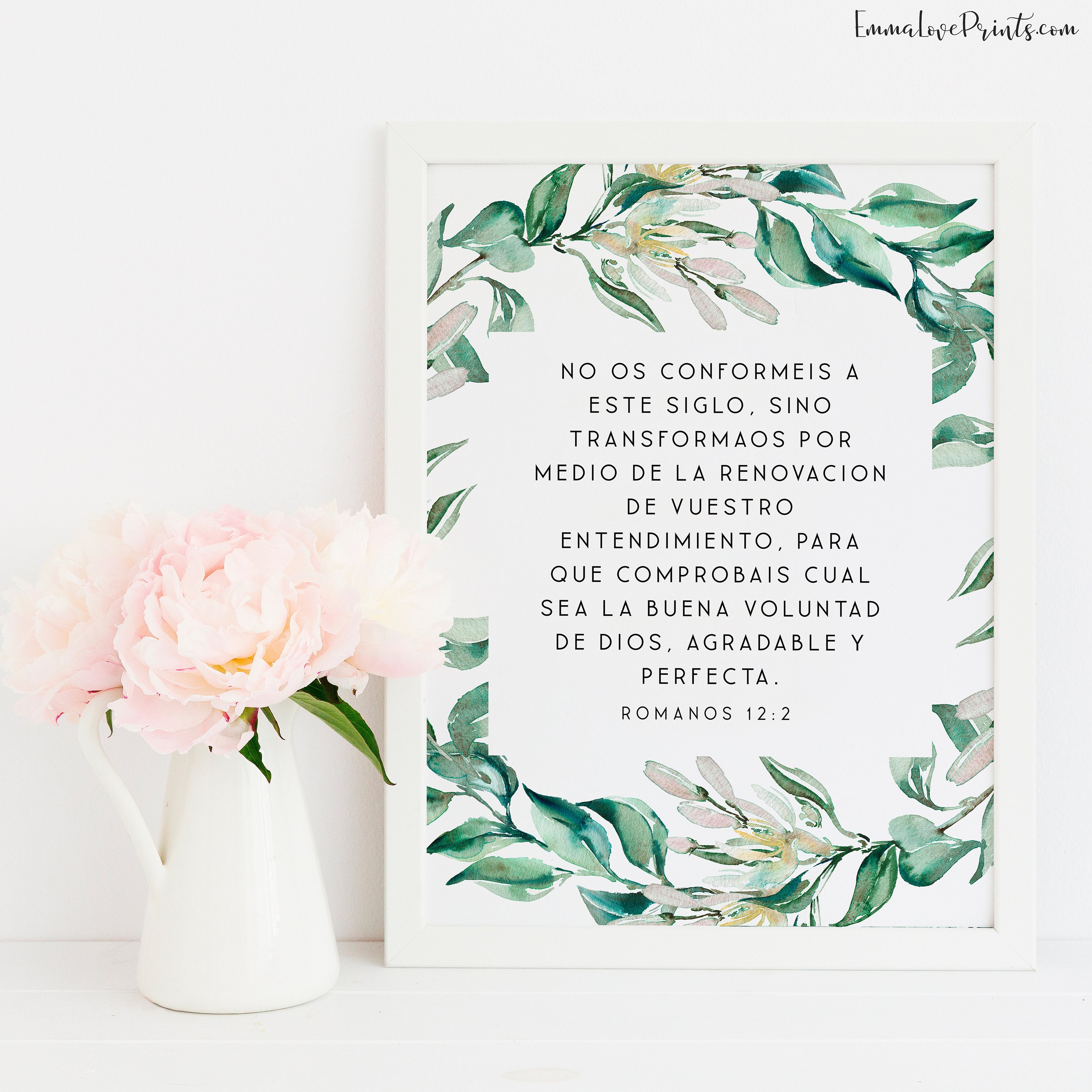 Spanish Bible Verse Prints Romans 12 2 Printable Scripture - Etsy