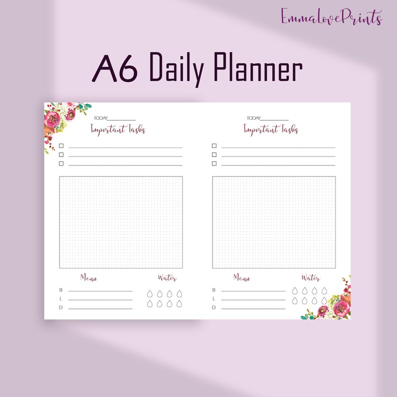 A6 Planner Inserts A6 TN Inserts Daily Planner Pages Do1p Etsy