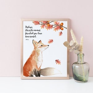 Nursery Wall Art, Fox Print, Fall Printable, perhaps this is the moment