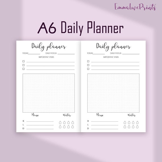 A6 Planner Inserts A6 TN Inserts Daily Planner Pages Do1p Etsy