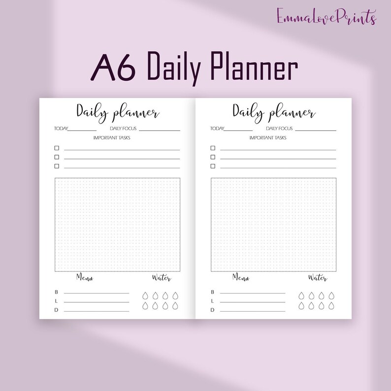 A6 Planner Inserts A6 TN Inserts Daily Planner Pages Do1p | Etsy