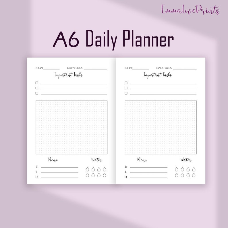 Daily Planner Pages A6 Planner Inserts A6 TN Inserts Do1p - Etsy