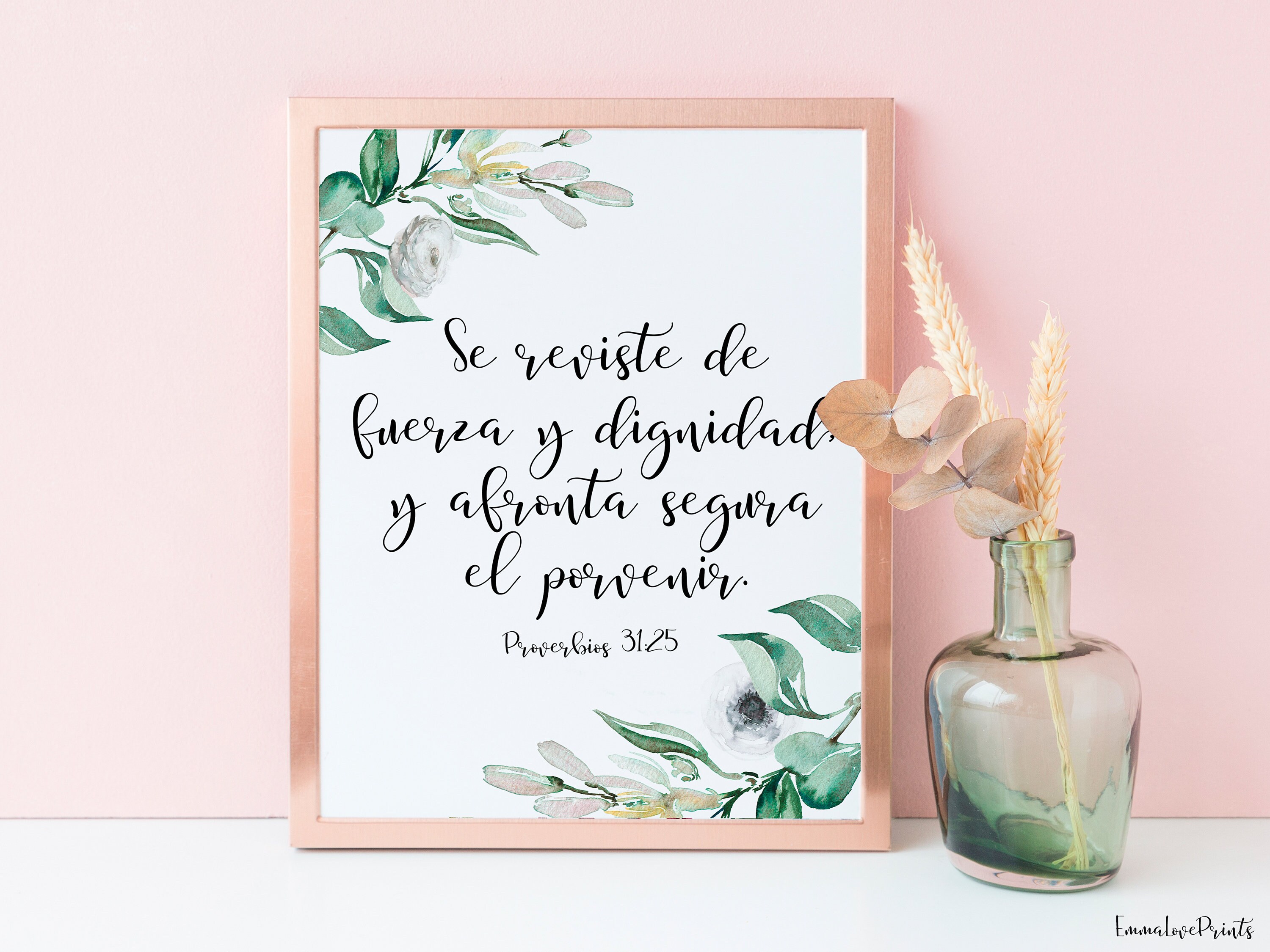 Bible Verse Print Proverbs 31 25 Spanish Bible Verse OL 1 Etsy Espa a