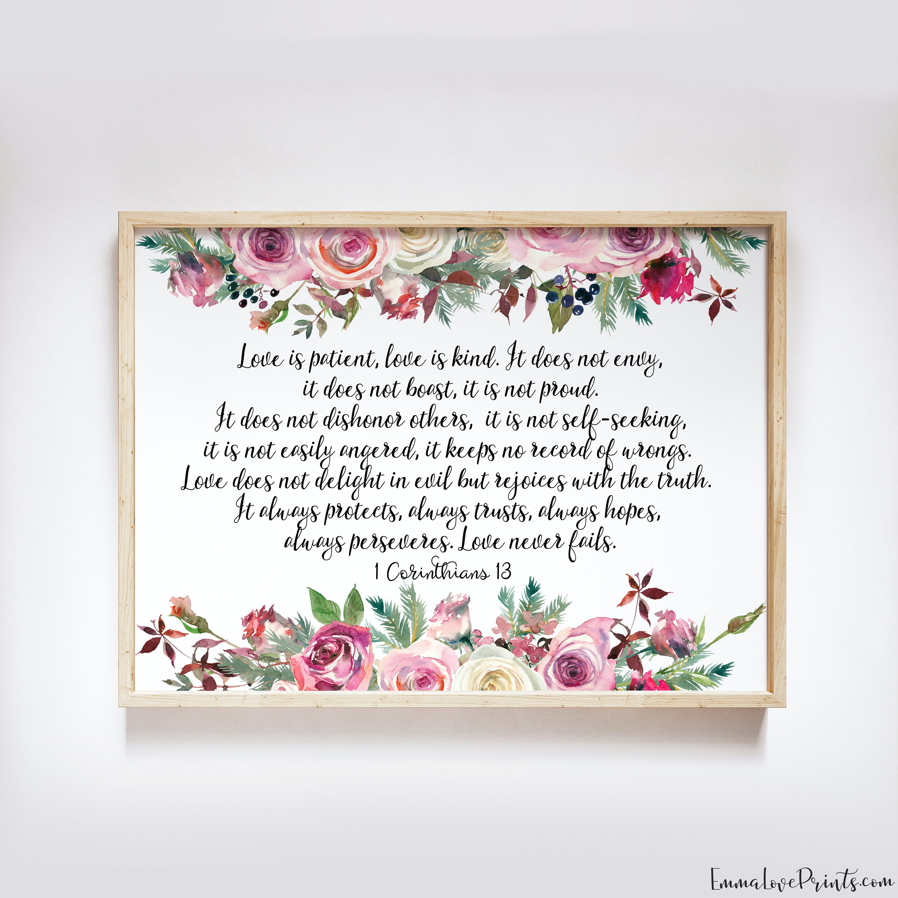 Bible Verse Prints Love is Patient Love is Kind 1 Etsy