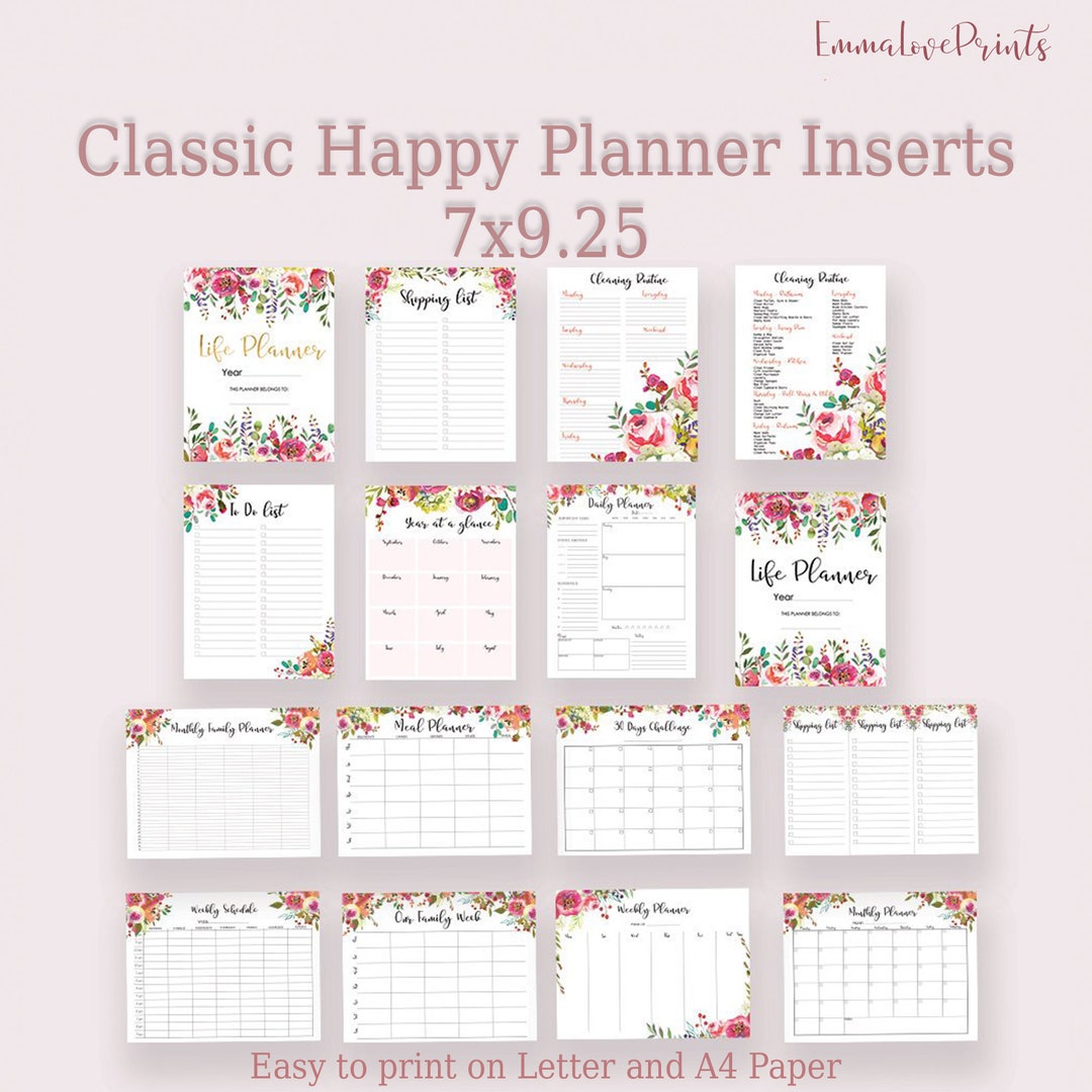 Life Planner Printable Classic Happy Planner Inserts Planner - Etsy