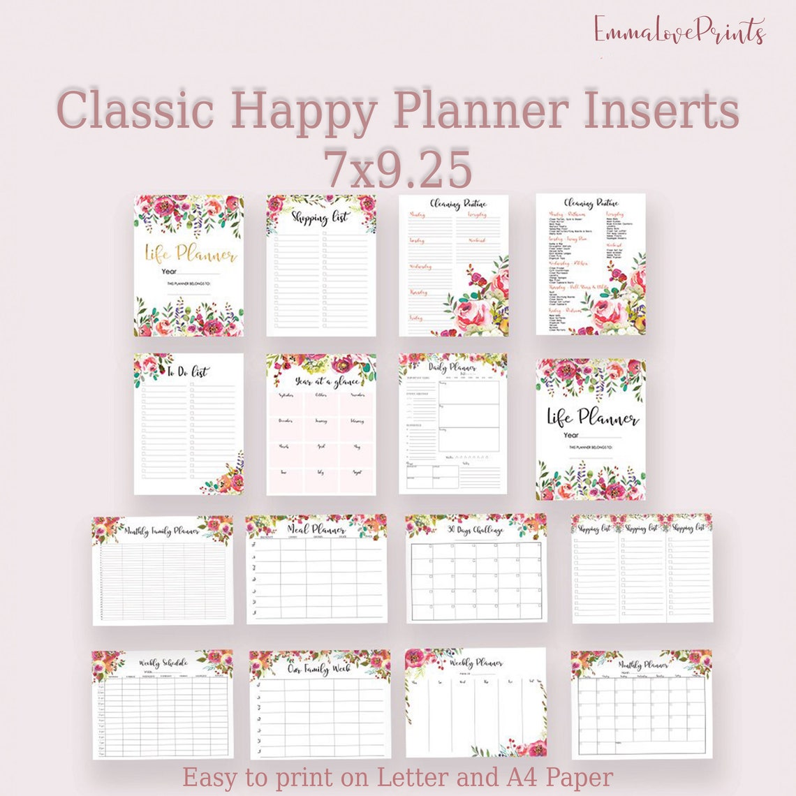 Life Planner Printable Classic Happy Planner Inserts Planner | Etsy