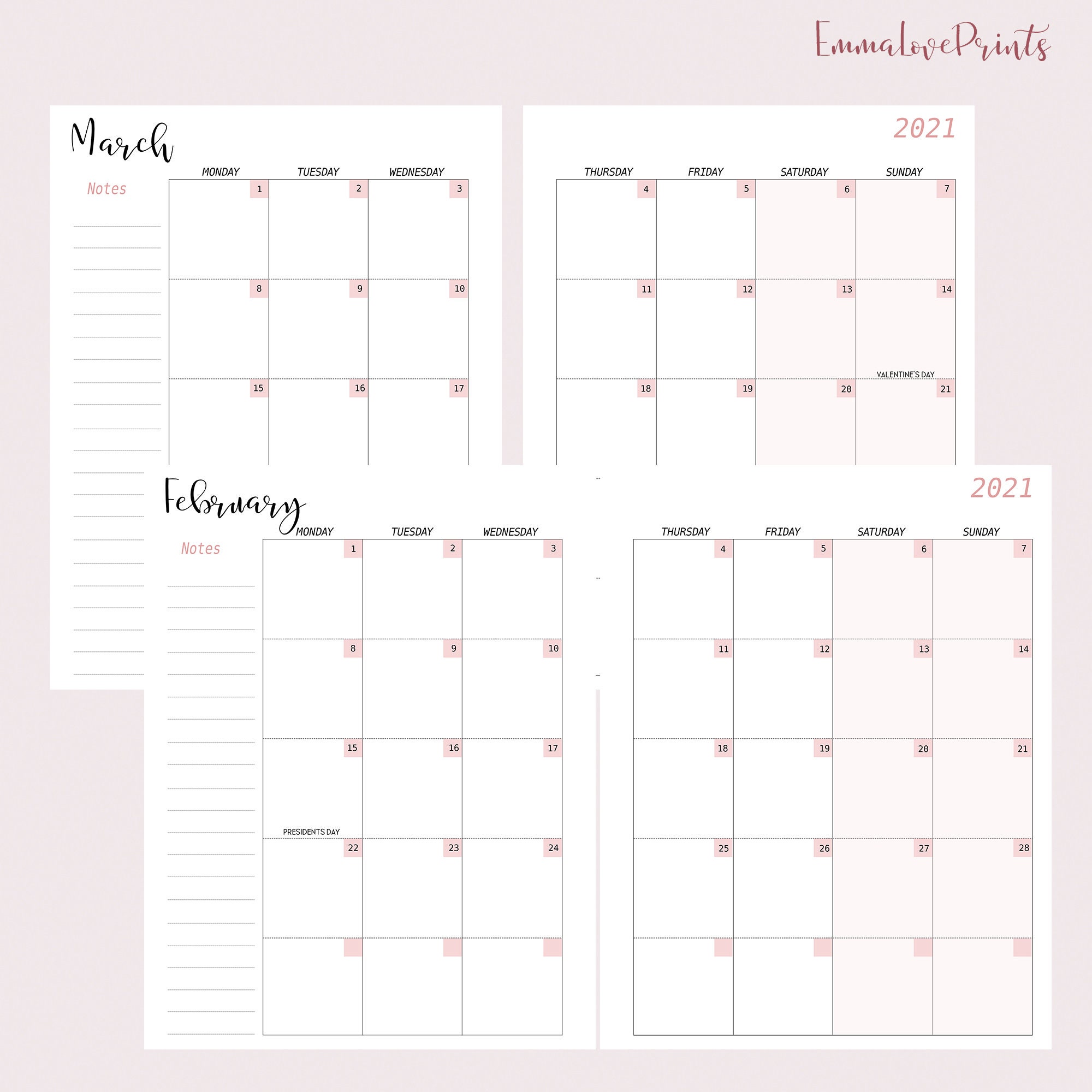 monthly planner 2021 made to fit big happy planner inserts