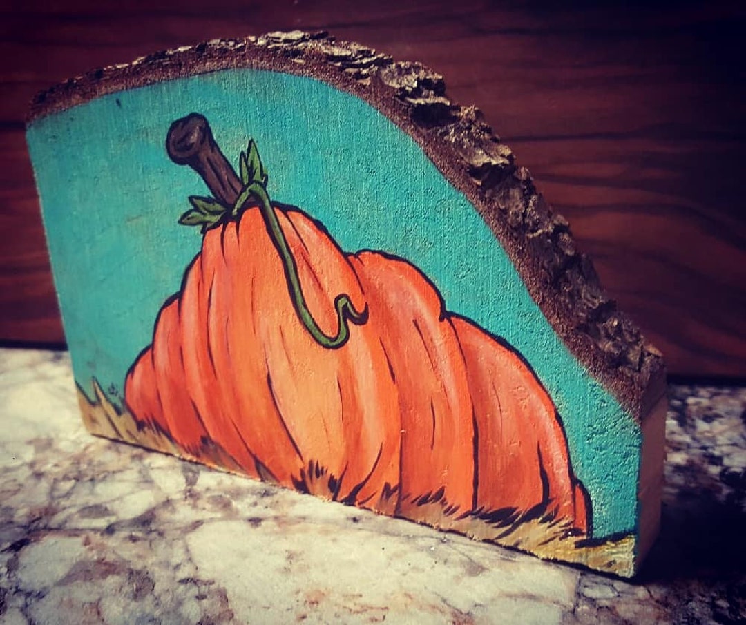 Individual Hand Painted Wood Block for Autumn Decor Etsy